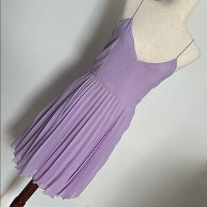Elegant Lavender Pleated Dress